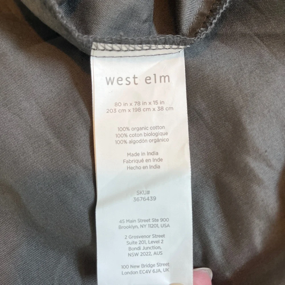 West Elm White and Gray Mattress Cover